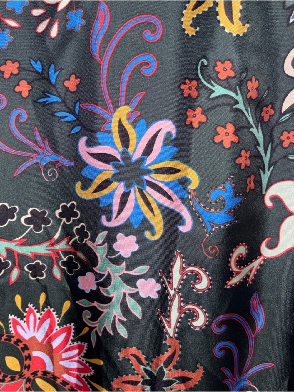 Tory Burch Green Belted Floral Print Silk Layered Ruffle Hem Dress Size 6 - Picture 7 of 7